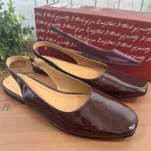 Kensie Maroon Slingback Flats